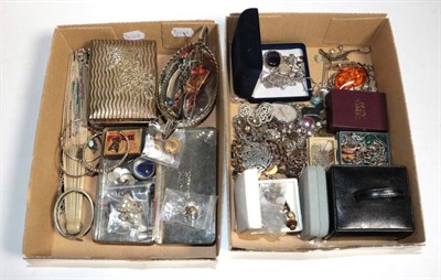 Lot 321 - Silver jewellery, costume (two boxes)