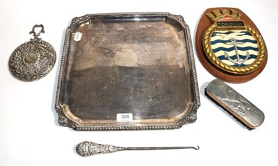 Lot 329 - A plated tray and sundry