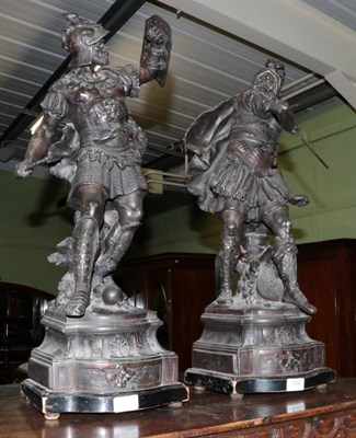 Lot 366 - A pair of spelter figures