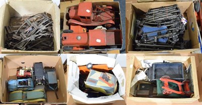 Lot 1004 - Various toys including Triang pressed steel pick-up truck and locomotive and others