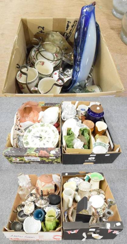 Lot 1054 - A quantity of decorative and household china, glass and plated wares etc