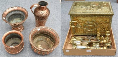 Lot 1060 - A group of 19th century and later copper and brass