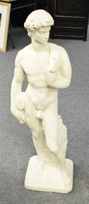 Lot 1077 - A painted garden statue of a male classical nude figure