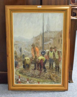 Lot 1102 - Nicholas Leake (20th century), Bulb planting, Durham, 75cm by 50cm