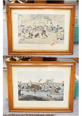 Lot 1109 - A pair of sporting prints after an amature hand, ''All Broke Loose'' and ''Westminster Pit''