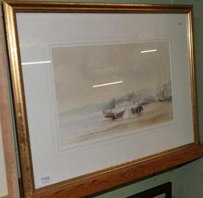 Lot 1125 - Watercolour, beach scene by D Horbon