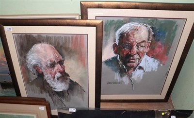 Lot 1126 - David Newbould (20th century) A pair of portraits of distinguished gentleman, signed, pastel