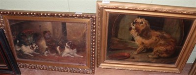 Lot 1132 - After Sir Edwin Landseer, There's No Place Like Home, painted over print, together with a...