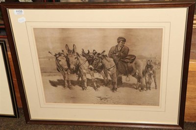 Lot 1133 - A photogravure after William Woodhouse, Donkeys on Morecambe Sands