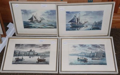 Lot 1149 - Edwin Galea, Views in Malta, a set of four watercolours; together with a set of seven unframed...