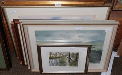 Lot 1150 - Print after Lowry and six other watercolours and prints