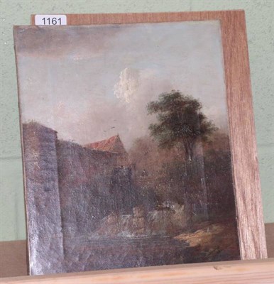 Lot 1161 - Charles Greville Morris (19th century), Woodland landscape with a mill and figure, signed and...