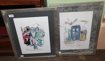 Lot 1168 - Dr Who: Two Carolyn Edwards original artworks, signed by the artist, Sylvester McCoy and other