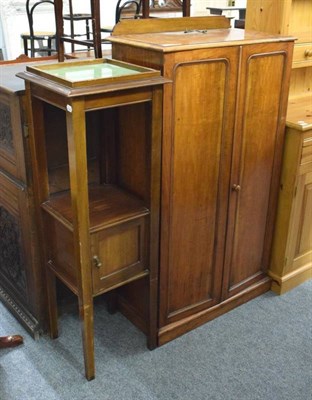 Lot 1195 - A Victorian mahogany two door cupboard fitted with adjustable shelves, together with a mahogany...