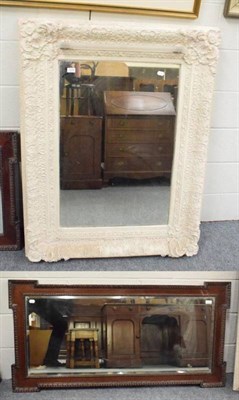 Lot 1208 - A white painted mirror and a mahogany overmantel mirror