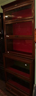 Lot 1267 - A 1920s/30s oak five piece sectional bookcase, labelled William Richardson Furnisher Ltd