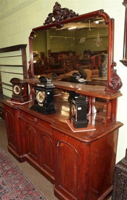 Lot 1269 - A Victorian mahogany inverted breakfront mirror-back sideboard, 3rd quarter 19th century, the...