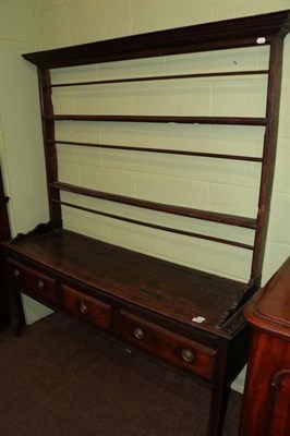 Lot 1270 - An 18th century and later oak dresser and rack