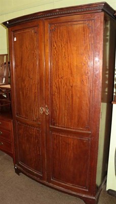 Lot 1278 - A late 19th century mahogany bow fronted wardrobe