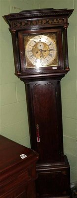 Lot 1281 - An oak eight day longcase clock, brass dial with silvered chapter ring inscribed Charles Cock