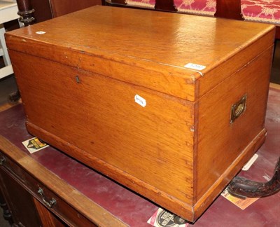 Lot 1292 - A Victorian oak silver chest with hinged lid