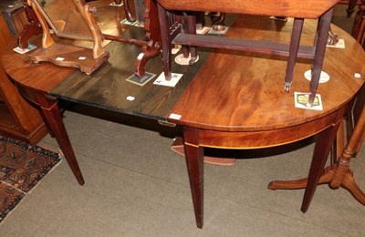 Lot 1305 - A George III mahogany D end table, with additional modern leaf