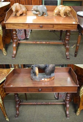 Lot 1326 - A pair of Victorian mahogany washstands, mid 19th century, each with three-quarter gallery...