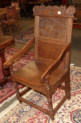 Lot 1328 - A reproduction Wainscot chair