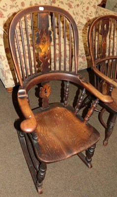 Lot 1348 - A 19th century ash and elm Windsor rocking chair