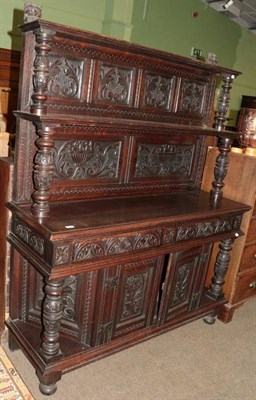 Lot 1364 - A Victorian carved oak sideboard