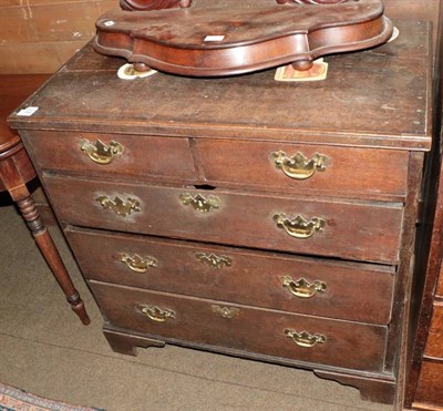 Lot 1366 - An 18th century oak small chest of drawers