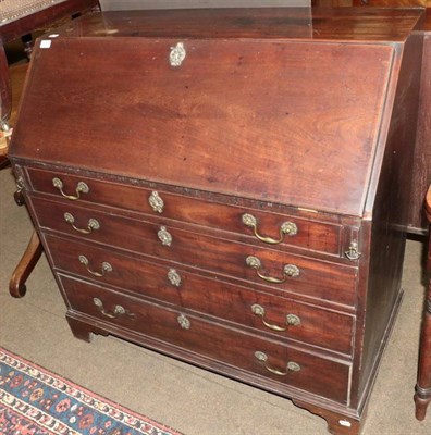 Lot 1368 - A George III mahogany fall front bureau