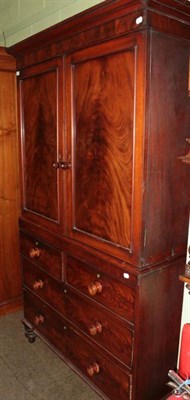 Lot 1376 - A 19th century mahogany linen press