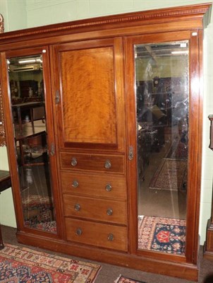 Lot 1380 - A late 19th/early 20th century mahogany double door wardrobe, stamped Warings