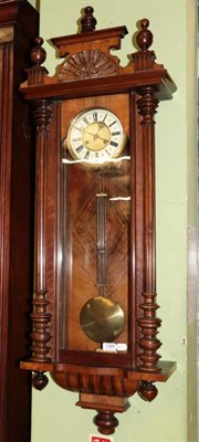 Lot 1388 - A Vienna type walnut veneered wall clock