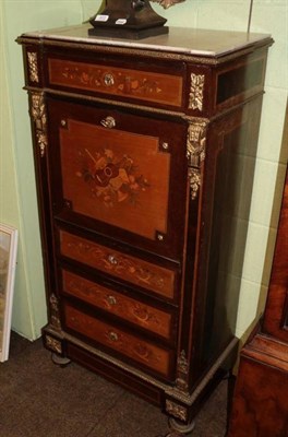 Lot 1392 - A French Louis XV style amaranth, tulipwood and marquetry inlaid secretaire à abattant, the...