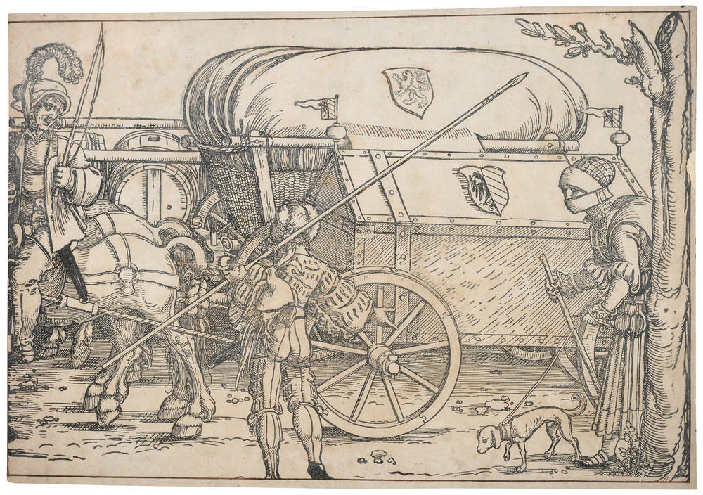 Lot 86 - De Negker, Jost Two woodcuts despicting German Landsknecht troops returning from the Emperor...