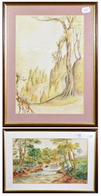Lot 13 - Cottingley Fairies Interest Wright (Elsie) Two watercolours, one signed Elsie Wright 1918 and...