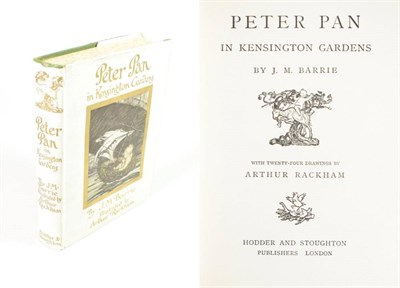 Lot 26 - Barrie, J.M. Peter Pan in Kensington Gardens. Hodder & Stoughton, [c.1910]. 8vo, org. green...