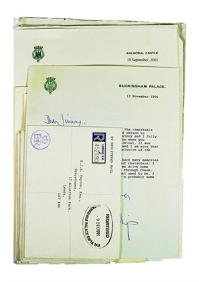 Lot 37 - Prince Philip Royal Household Mail. A collection of letters signed 'Philip' (mainly typed) to Jimmy