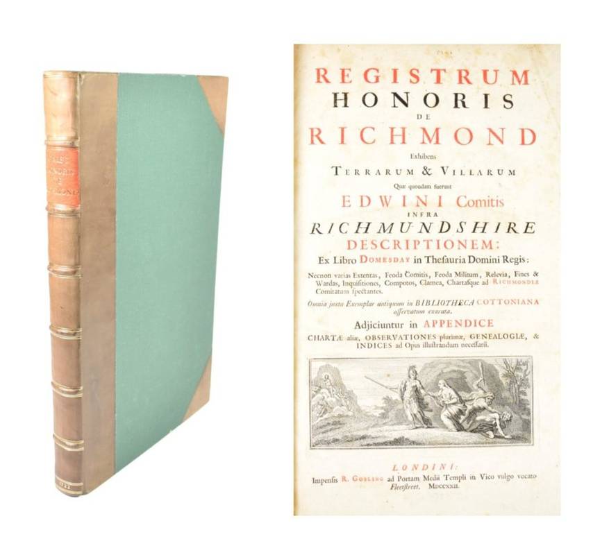 Lot 103 - Richmond Registrum Honoris de Richmond. R. Gosling, 1722. Folio, sometime rebound in half...