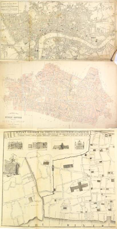 Lot 110 - London A collection of c. 40 plans and maps of the Cities of London and Westminster and their...