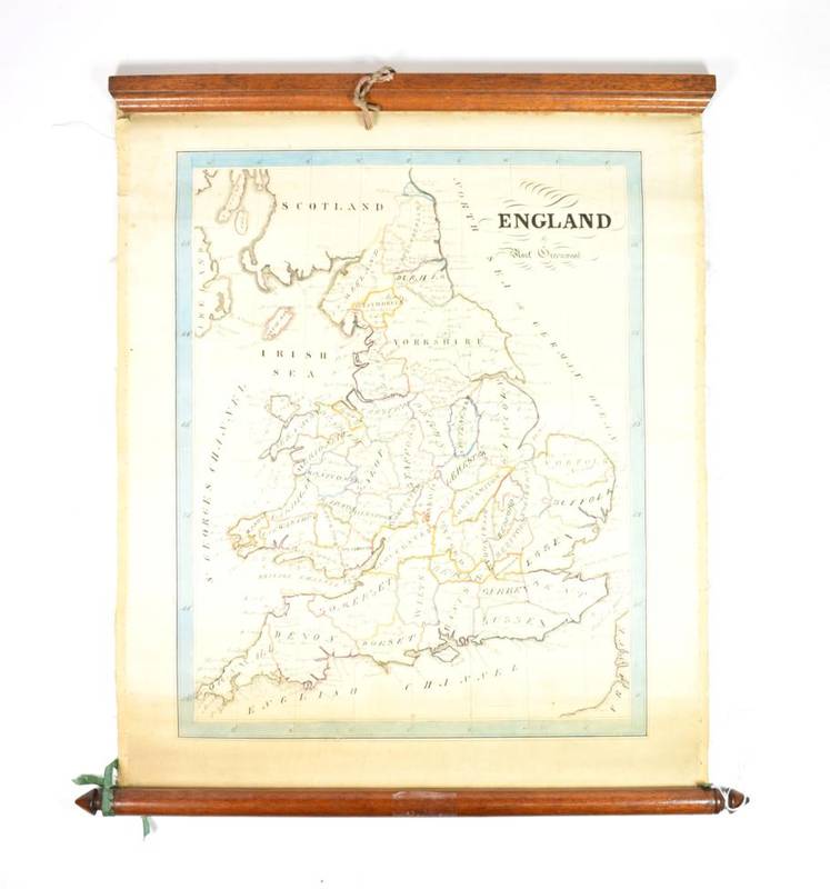 Lot 114 - England Hand-drawn map of England, c.19th century, hand-coloured in outline with wash shadow to...