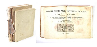 Lot 135 - Pronti, Domenico Nuova Raccolta di Vedutine Antiche della Citta di Roma, 1795. Paper wrappers;...