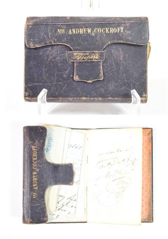 Lot 137 - Passport (No. 45637) to visit the Continent Single folded printed sheet of blue paper,...
