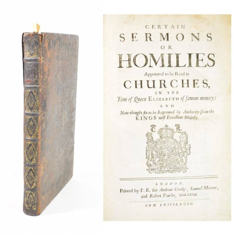 Lot 188 - Sermons Certain Sermons or Homilies Appointed to be Read in Churches in the Time of Queen Elizabeth