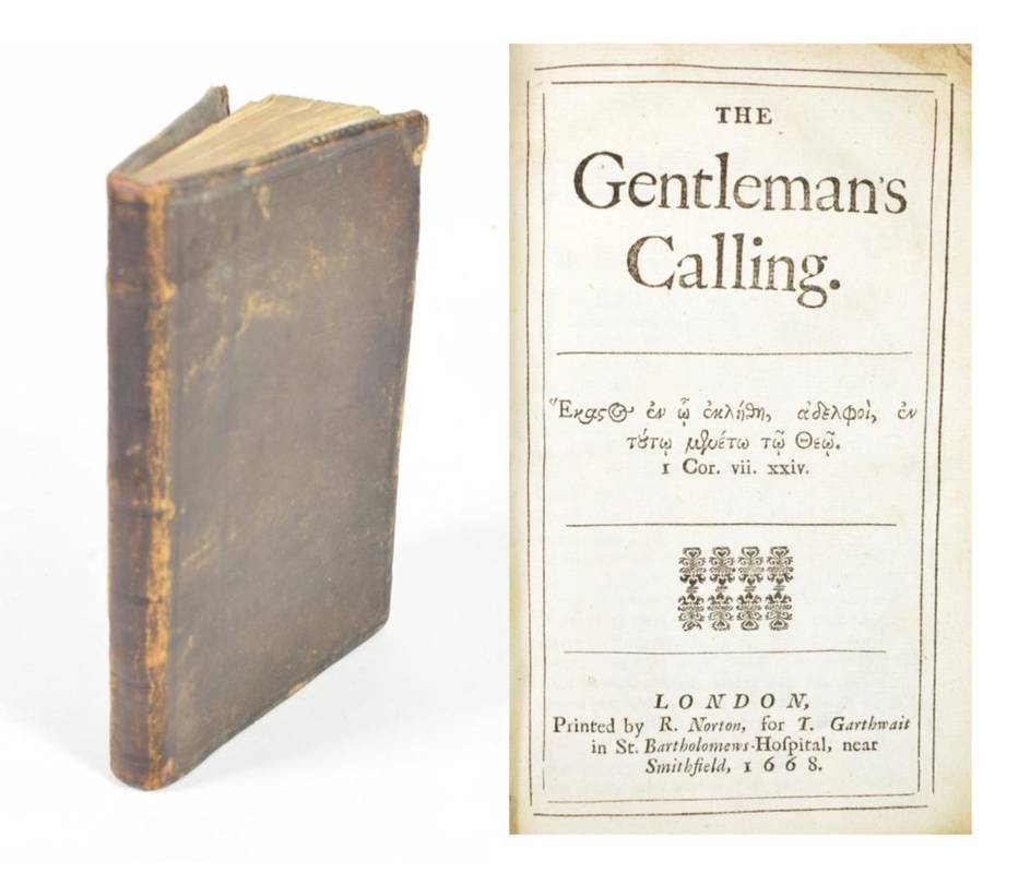 Lot 193 - Allestree, Richard (Attrib.) The Gentleman's Calling. Printed by R. Norton for T. Garthwait in...