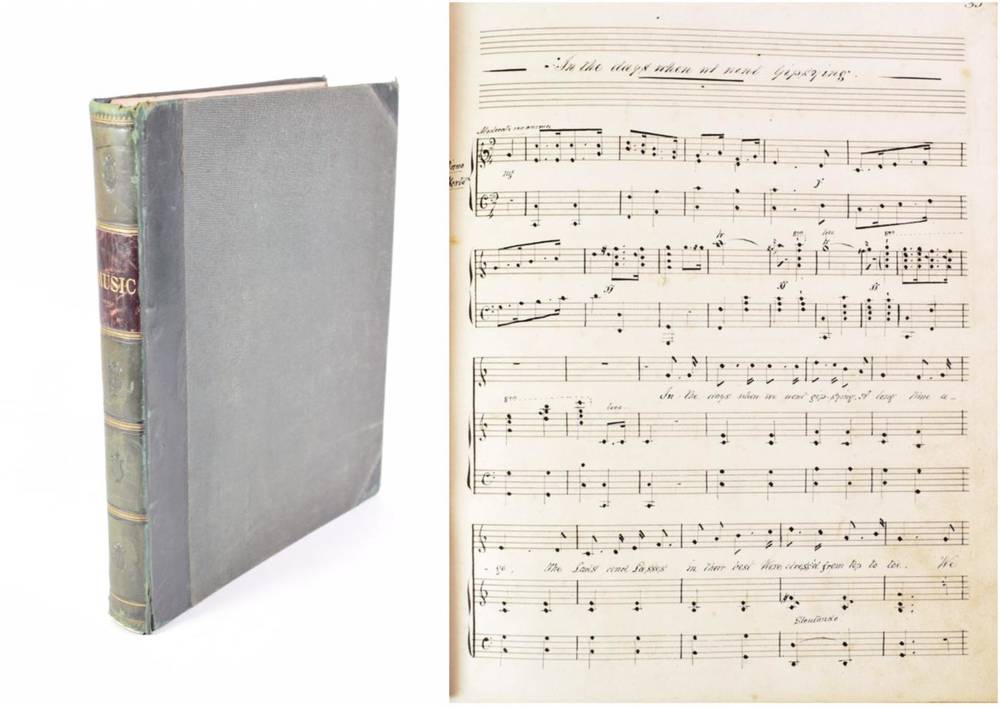 Lot 209 - Piano Music A collection of songs, handwritten, c. 1820s-60s. 4to, half leather; pp. 184. 60...