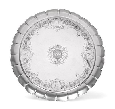 Lot 22 - A George II Britannia Standard Silver Salver, mark of Paul Crespin, probably overstriking...