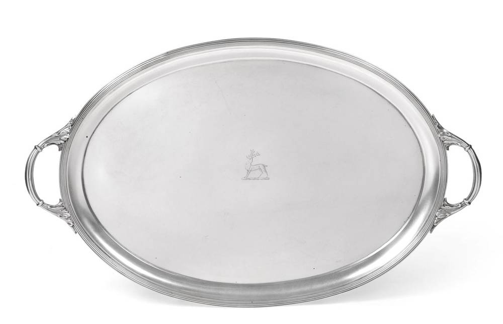 Lot 27 - A Victorian Silver Twin-Handled Tray, makers mark rubbed, London 1885, retailed by Searle,...